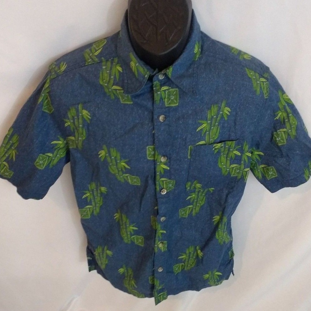 Men's Casual Life Short Sleeve Blue Bamboo Medium
